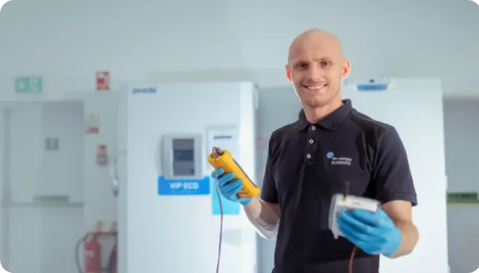 Retrieving items from a -90°C freezer